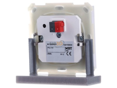 Back view MDT BE-TAS6304.01 EIB, KNX, Push Button Smart 63 4-fold with colour display, Studio white glossy finish, 
