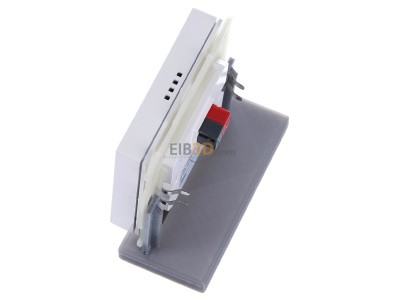View top right MDT BE-TAS6304.01 EIB, KNX, Push Button Smart 63 4-fold with colour display, Studio white glossy finish, 
