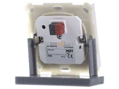 Back view MDT BE-TAS63T4.01 EIB, KNX, Push Button Smart 63 4-fold with colour display and temperature sensor, Studio white glossy finish, 
