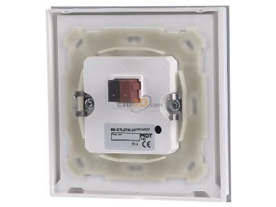 Back view MDT BE-GTL2TW.D1 EIB, KNX, Glass Push Button II Lite 2-fold, RGBW, Version UP/DOWN (R)+I/O symbol (L), with temp.sensor, White, 
