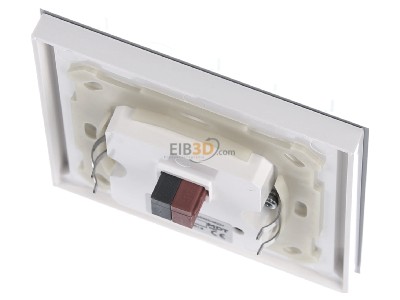 Top rear view MDT BE-GTL2TW.D1 EIB, KNX, Glass Push Button II Lite 2-fold, RGBW, Version UP/DOWN (R)+I/O symbol (L), with temp.sensor, White, 
