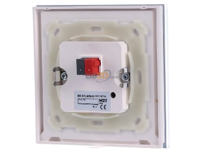 Back view MDT BE-GTL40W.01 EIB, KNX, Glass Push Button II Lite 4-fold, RGBW, neutral, White, 
