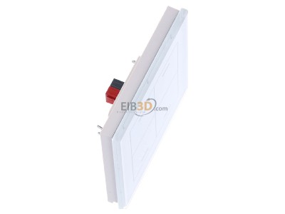 View top left MDT BE-GTL40W.01 EIB, KNX, Glass Push Button II Lite 4-fold, RGBW, neutral, White, 
