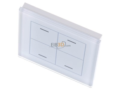 View up front MDT BE-GTL4TW.01 EIB, KNX, Glass Push Button II Lite 4-fold, RGBW, neutral, with temperature sensor, White, 
