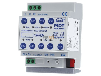 Front view MDT SCN-DA641.04 DALI Control 64 Gateway, 4SU MDRC, 
