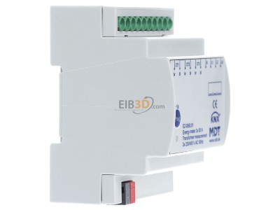 Ansicht links MDT EZ-0363.01 Energiezhler 3-fach 63 A, Wandlermessung, 4TE REG, 230/400 V AC, 