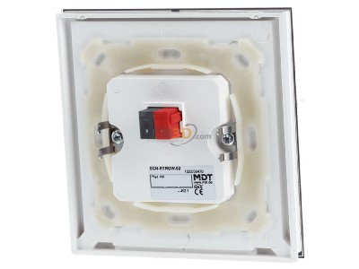 Back view MDT SCN-RTRGW.02 Glass Room Temperature Controller Smart with colour display, white, 
