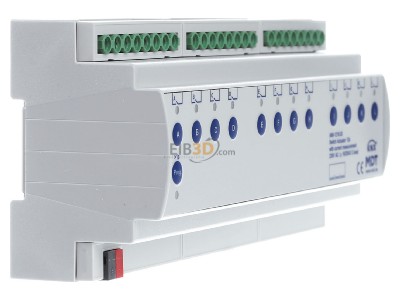 Ansicht links MDT AMI-1216.03 KNX Schaltaktor 12-fach, 12TE, REG 