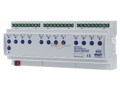 Front view MDT AMS-1216.03 KNX Switch Actuator 12-fold, 12SU MDRC, 16 A, 230 V AC, C-load, 140 F, current measurement 

