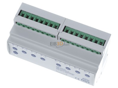 Ansicht oben vorne MDT AMS-0816.03 KNX Schaltaktor 8-fach, 8TE REG, 16 A, 230 V AC 