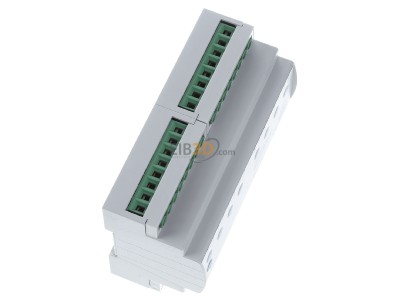 Ansicht oben links MDT AMS-0816.03 KNX Schaltaktor 8-fach, 8TE REG, 16 A, 230 V AC 