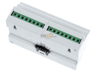 Top rear view MDT AMI-0816.03 KNX Switch Actuator 8-fold, 8SU MDRC, 16/20 A, 230 V AC, C-load, 200 F, current measurement 
