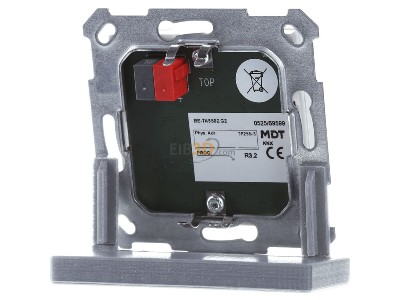 Back view MDT BE-TA5502.G2 KNX Push Button 55 2-fold, White glossy finish 
