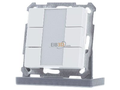 Front view MDT BE-TA5506.G2 KNX Push Button 55 6-fold, White glossy finish 
