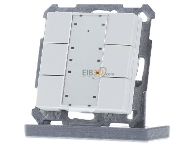 Front view MDT BE-TA55P6.G2 KNX Push Button Plus 55 6-fold, White glossy finish 
