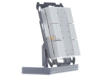 View on the left MDT BE-TA55P6.G2 KNX Push Button Plus 55 6-fold, White glossy finish 
