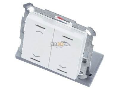 View up front MDT BE-TAL55T2.A1 KNX Push Button Lite 55 2 gang, RGBW, blinds, with temperature sensor, White glossy finish 
