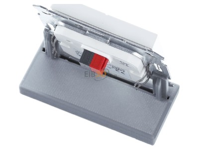 Top rear view MDT BE-TAL55T2.A1 KNX Push Button Lite 55 2 gang, RGBW, blinds, with temperature sensor, White glossy finish 
