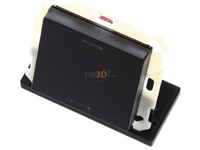 View up front MDT BE-TAL55T106.01 KNX Push Button Lite 55 1 gang, RGBW, neutral, with temperature sensor, Black matt 
