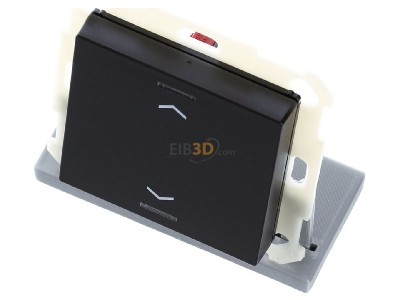View up front MDT BE-TAL55T106.A1 KNX Push Button Lite 55 1 gang, RGBW, blinds, with temperature sensor, Black matt 
