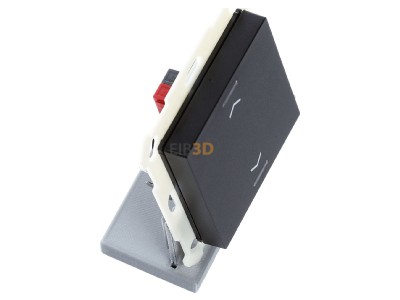 View top left MDT BE-TAL55T106.A1 KNX Push Button Lite 55 1 gang, RGBW, blinds, with temperature sensor, Black matt 

