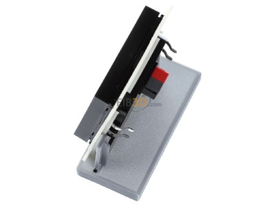 View top right MDT BE-TAL55T106.A1 KNX Push Button Lite 55 1 gang, RGBW, blinds, with temperature sensor, Black matt 
