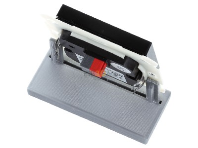 Top rear view MDT BE-TAL55T106.A1 KNX Push Button Lite 55 1 gang, RGBW, blinds, with temperature sensor, Black matt 
