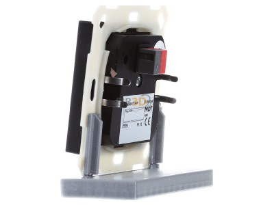 View on the right MDT BE-TAL55T106.B1 KNX Push Button Lite 55 1 gang, RGBW, switch, with temperature sensor, Black matt 
