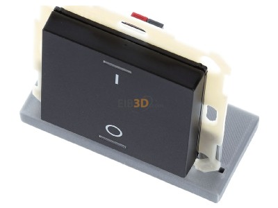 View up front MDT BE-TAL55T106.B1 KNX Push Button Lite 55 1 gang, RGBW, switch, with temperature sensor, Black matt 
