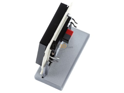 View top right MDT BE-TAL55T106.B1 KNX Push Button Lite 55 1 gang, RGBW, switch, with temperature sensor, Black matt 
