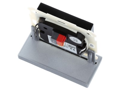 Top rear view MDT BE-TAL55T106.B1 KNX Push Button Lite 55 1 gang, RGBW, switch, with temperature sensor, Black matt 

