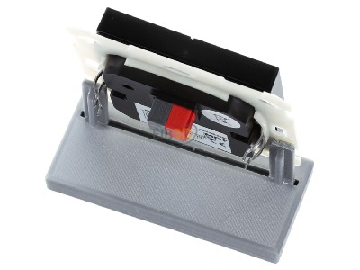 Top rear view MDT BE-TAL55T206.B1 KNX Push Button Lite 55 2 gang, RGBW, switch, with temperature sensor, Black matt 
