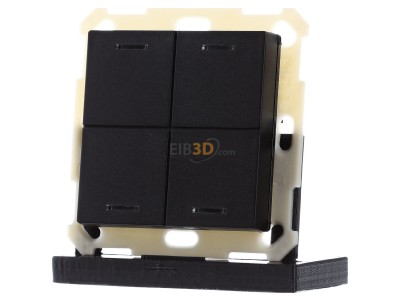 Frontansicht MDT BE-TAL55T406.01 KNX Taster Light 55 4-fach, RGBW, Temperatursensor, Schwarz matt, Neutral 