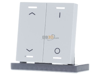 Front view MDT BE-TAL63W204.C1 Rocker for the KNX Push Button Light 63 2 gang, studio white glossy finish, blinds and switch 
