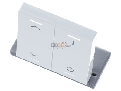 View up front MDT BE-TAL63W204.C1 Rocker for the KNX Push Button Light 63 2 gang, studio white glossy finish, blinds and switch 

