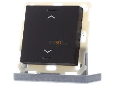 Front view MDT BE-TAL550106.A1 KNX Push Button Lite 55 1-fold, RGBW, blinds, Black matt 
