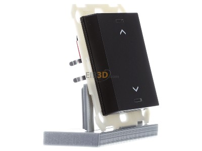 View on the left MDT BE-TAL550106.A1 KNX Push Button Lite 55 1-fold, RGBW, blinds, Black matt 
