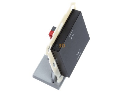 View top left MDT BE-TAL550106.A1 KNX Push Button Lite 55 1-fold, RGBW, blinds, Black matt 
