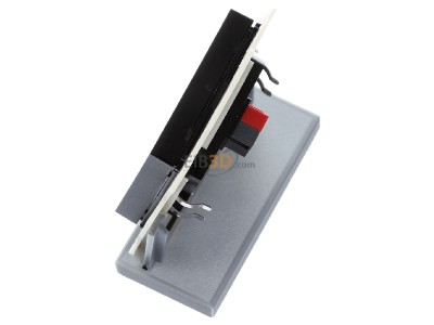 View top right MDT BE-TAL550106.A1 KNX Push Button Lite 55 1-fold, RGBW, blinds, Black matt 

