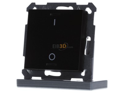 Front view MDT BE-TAL550106.B1 KNX Push Button Lite 55 1-fold, RGBW, switch, Black matt 
