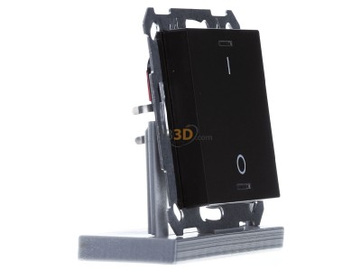 View on the left MDT BE-TAL550106.B1 KNX Push Button Lite 55 1-fold, RGBW, switch, Black matt 
