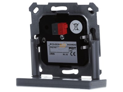 Back view MDT BE-TAL550106.B1 KNX Push Button Lite 55 1-fold, RGBW, switch, Black matt 
