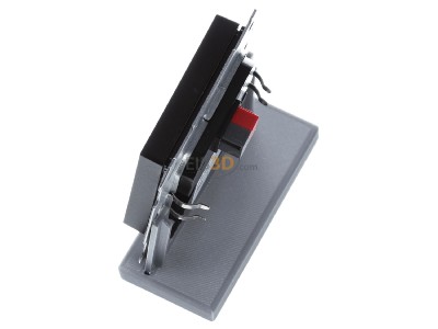 View top right MDT BE-TAL550106.B1 KNX Push Button Lite 55 1-fold, RGBW, switch, Black matt 
