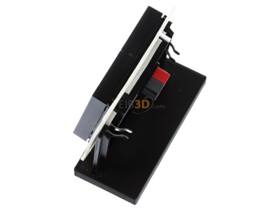 View top right MDT BE-TAL550206.01 KNX Push Button Lite 55 2-fold, RGBW, neutral, Black matt 
