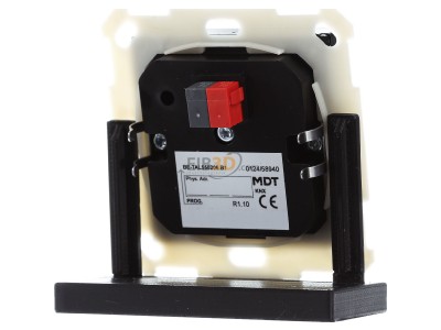 Back view MDT BE-TAL550206.B1 KNX Push Button Lite 55 2-fold, RGBW, switch, Black matt 
