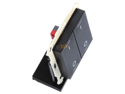 View top left MDT BE-TAL550206.B1 KNX Push Button Lite 55 2-fold, RGBW, switch, Black matt 
