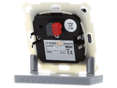 Back view MDT BE-TAL550206.C1 KNX Push Button Lite 55 2-fold, RGBW, blinds and switch, Black matt 
