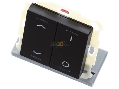 View up front MDT BE-TAL550206.C1 KNX Push Button Lite 55 2-fold, RGBW, blinds and switch, Black matt 

