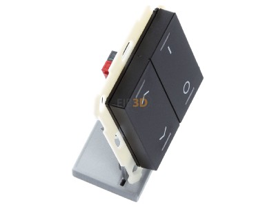 View top left MDT BE-TAL550206.C1 KNX Push Button Lite 55 2-fold, RGBW, blinds and switch, Black matt 

