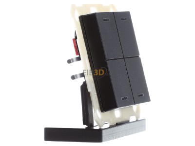 View on the left MDT BE-TAL550406.01 KNX Push Button Lite 55 4-fold, RGBW, neutral, Black matt 
